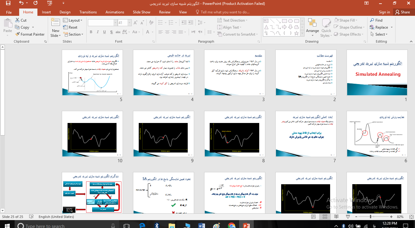 پاورپوینت الگوریتم شبیه سازی تبرید تدریجی
