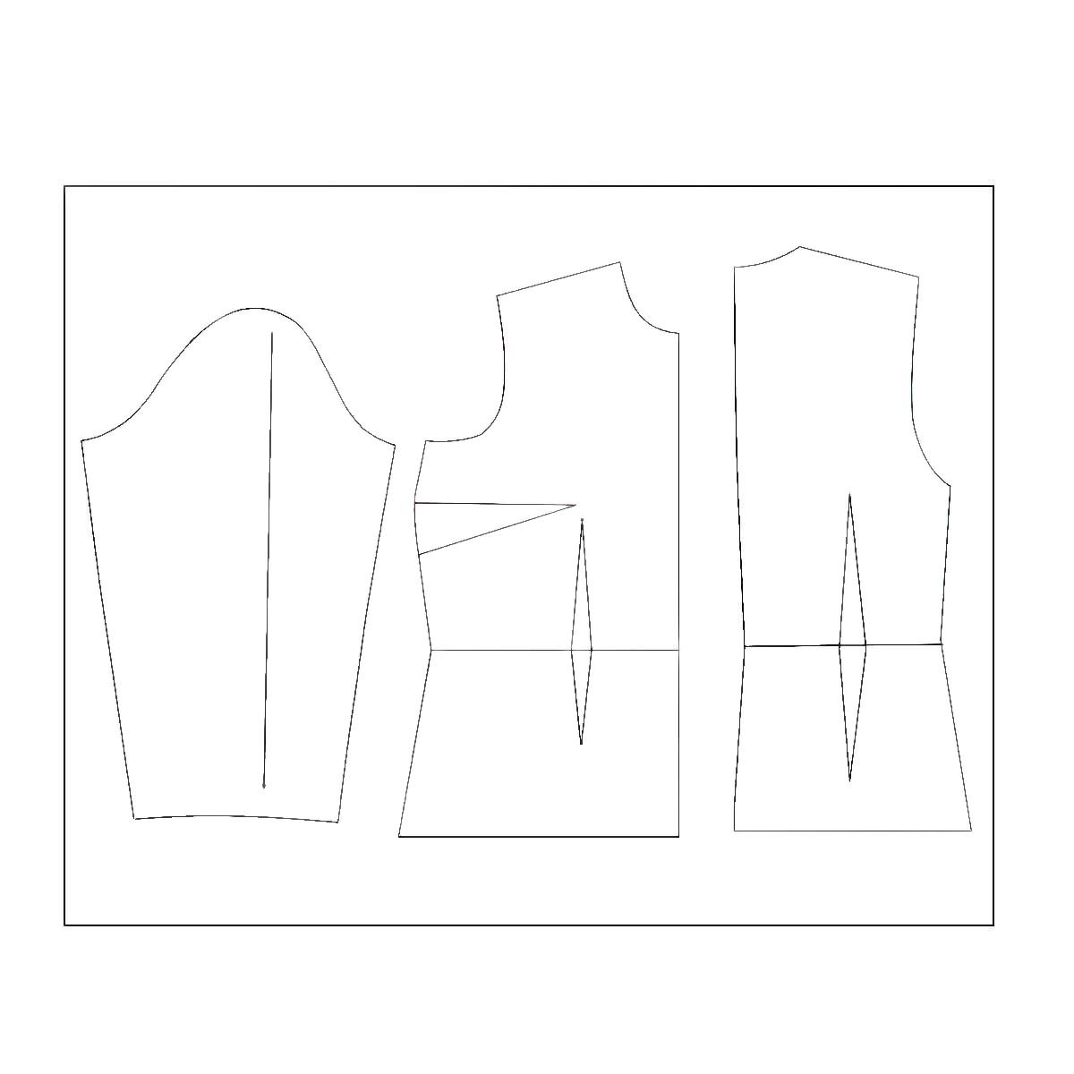 الگو خیاطی بالاتنه و آستین زنانه متد abm سایز 52