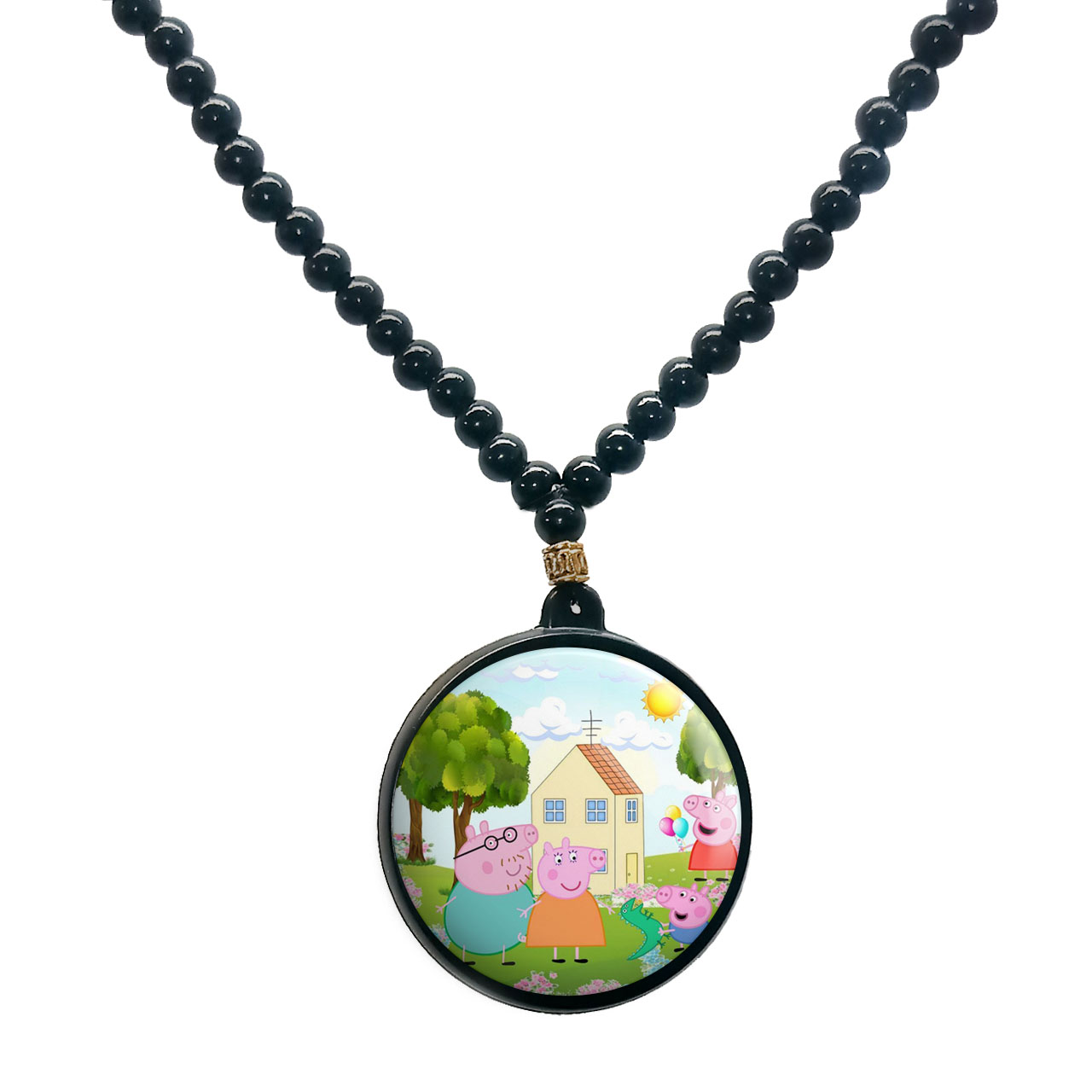 گردنبند پرمانه طرح پپاپیگ کد pmd.25049 مدل دو طرفه