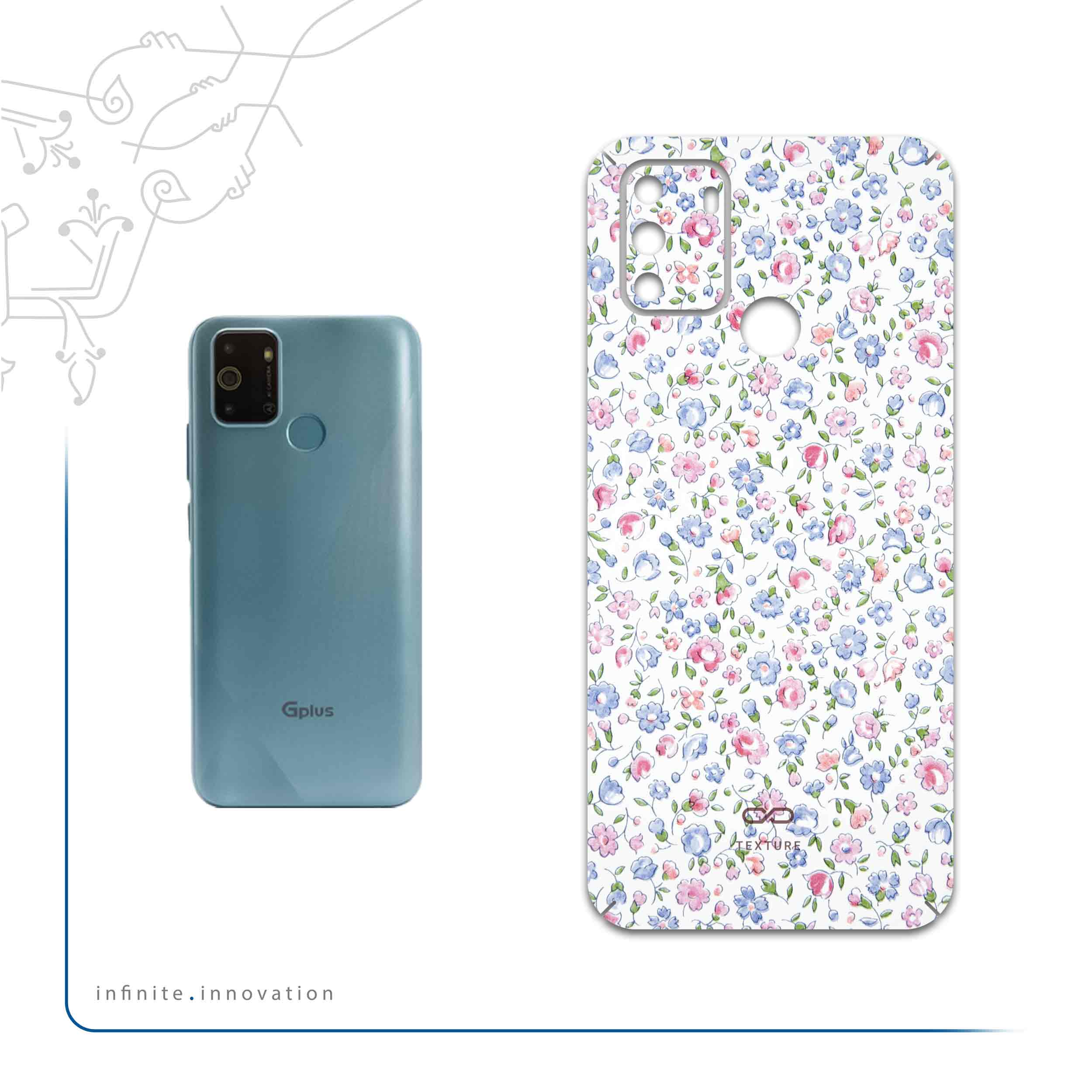 برچسب پوششی ماهوت مدل Painted-Flowers مناسب برای گوشی موبایل جی پلاس S10 2022