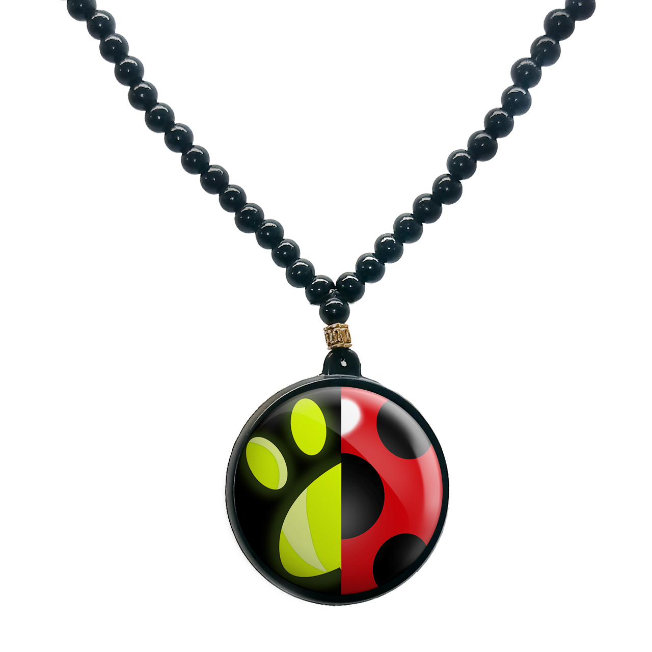 گردنبند پرمانه طرح دختر کفشدوزکی کد pmd.61