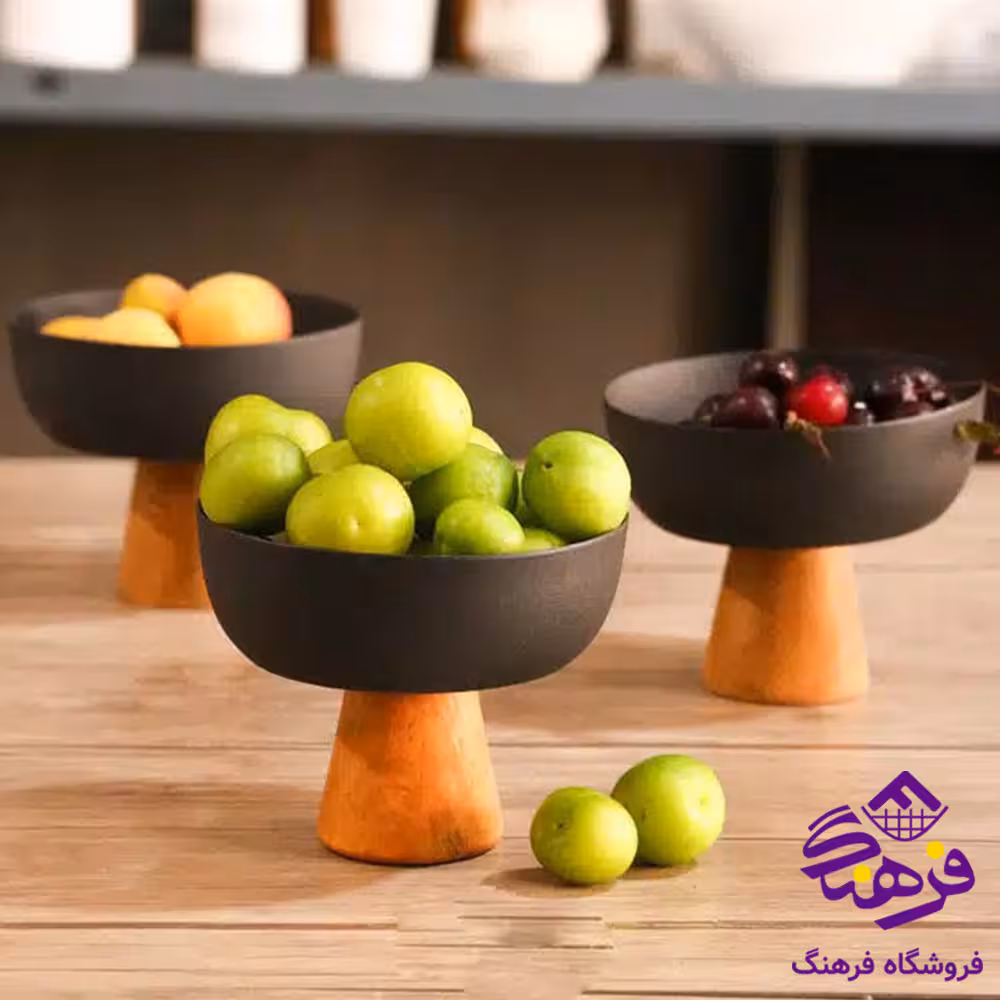 پیاله رایکا پایه چوبی