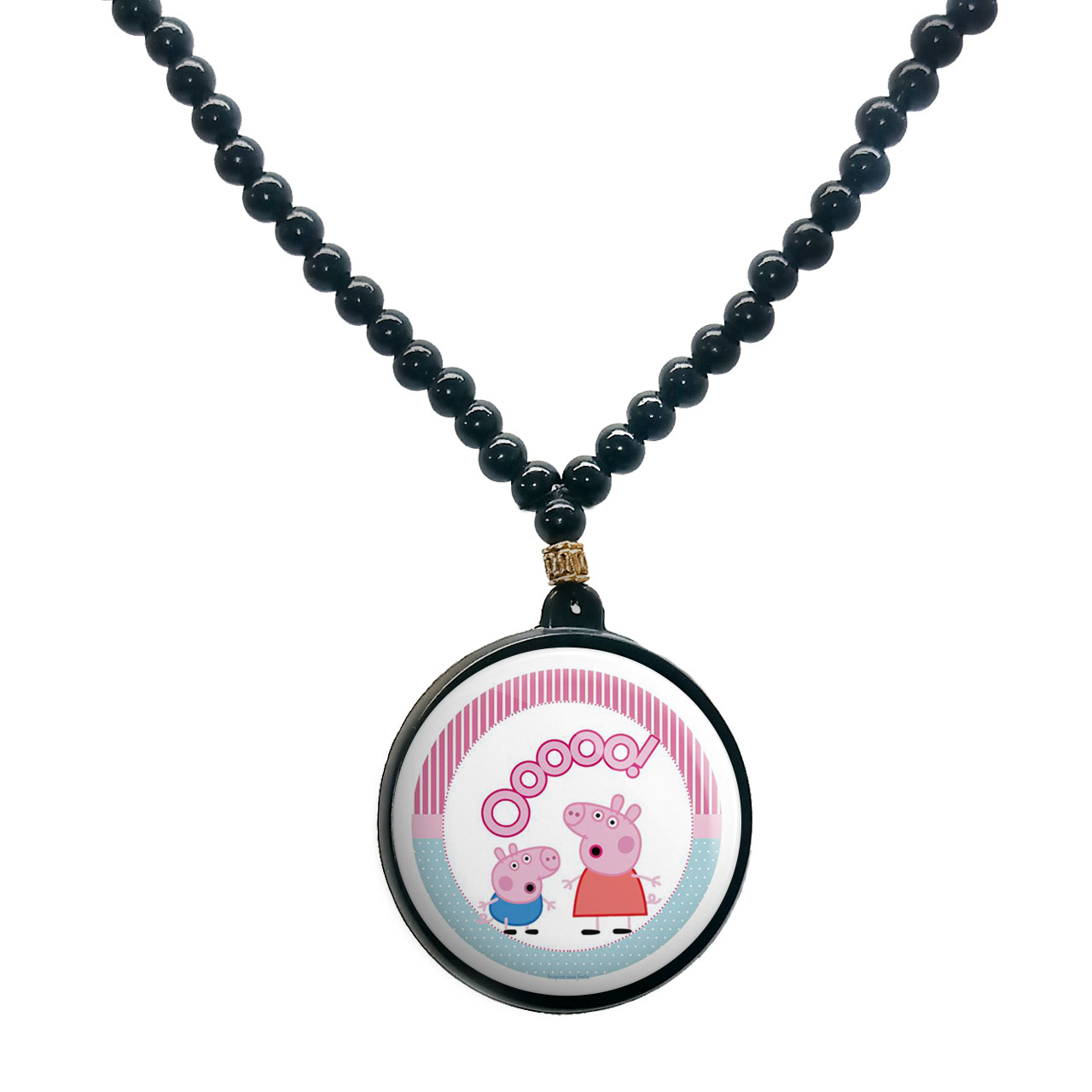 گردنبند پرمانه طرح پپاپیگ کد pmd.25059 مدل دو طرفه