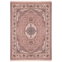 فرش ماشینی زمرد مشهد مدل BEJ009 زمینه بژ