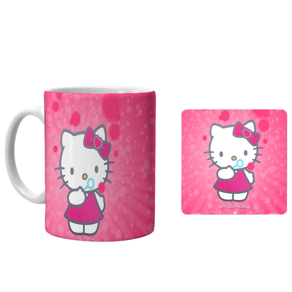 ماگ طرح کیتی کد xk3 به همراه زیرلیوانی