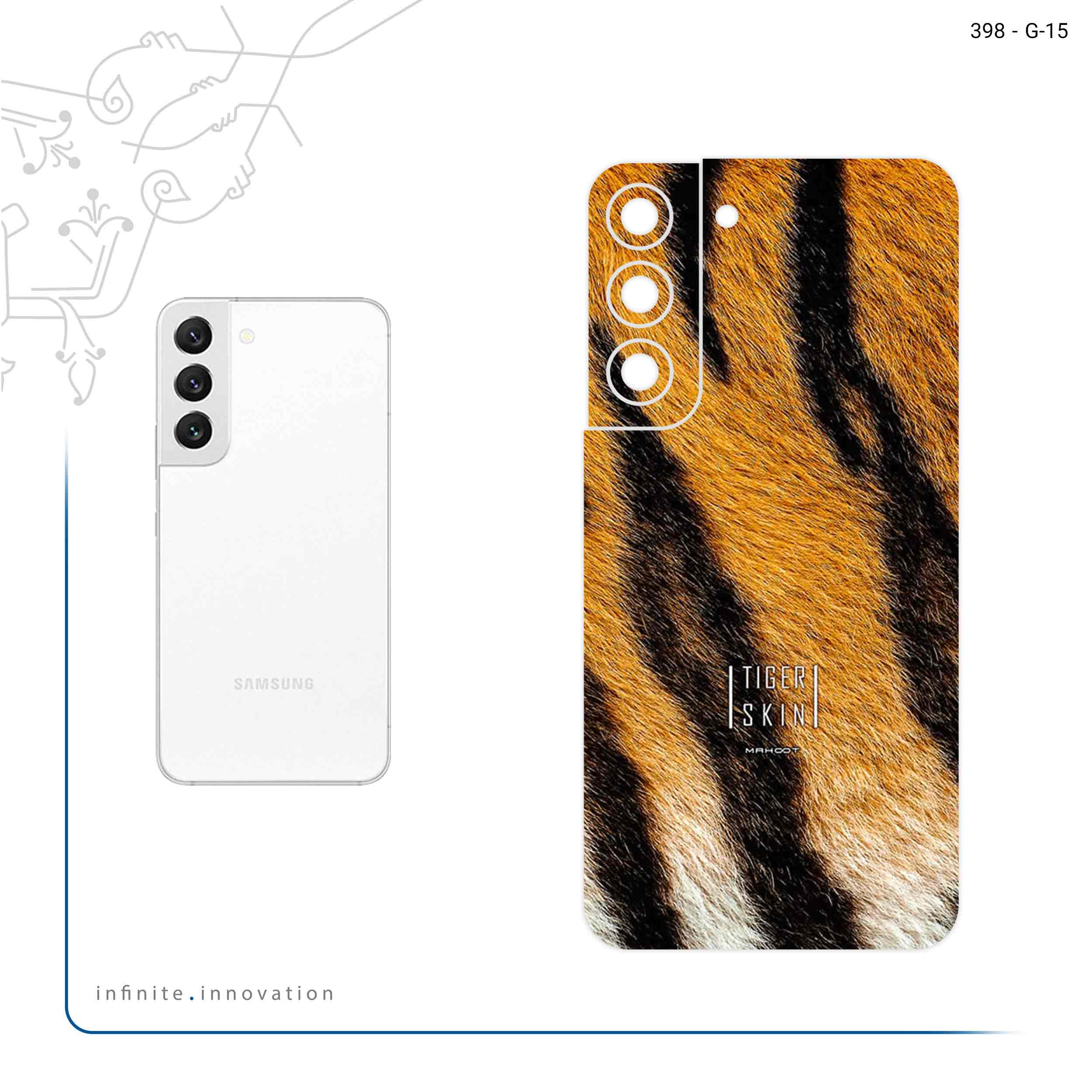 برچسب پوششی ماهوت مدل Tiger Skin مناسب برای گوشی موبایل سامسونگ Galaxy S22 5G