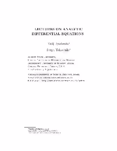 خرید و دانلود نسخه کامل کتاب Lectures on analytic differential equations