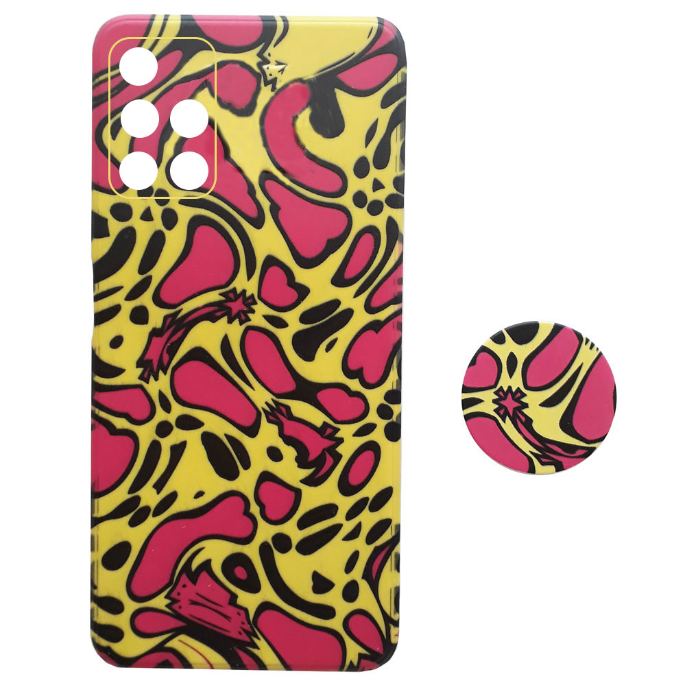 کاور طرح رنه کد S7608 مناسب برای گوشی موبایل سامسونگ Galaxy A51 / M40s به همراه پایه نگهدارنده