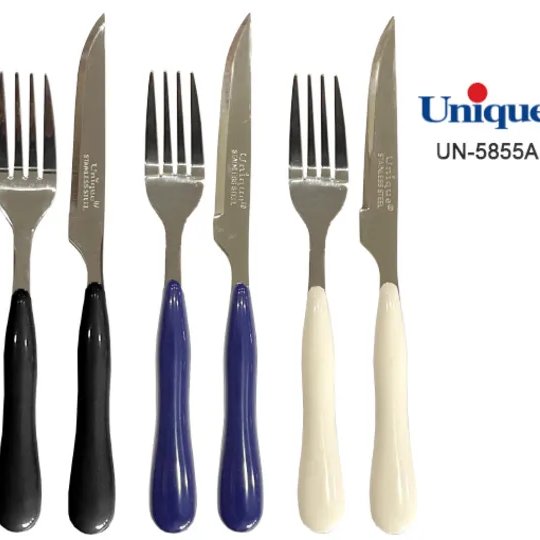 کاردوچنگال یونیک بسته 12عددی باتنوع رنگ بالا فوق العاده تیز ومحکم 