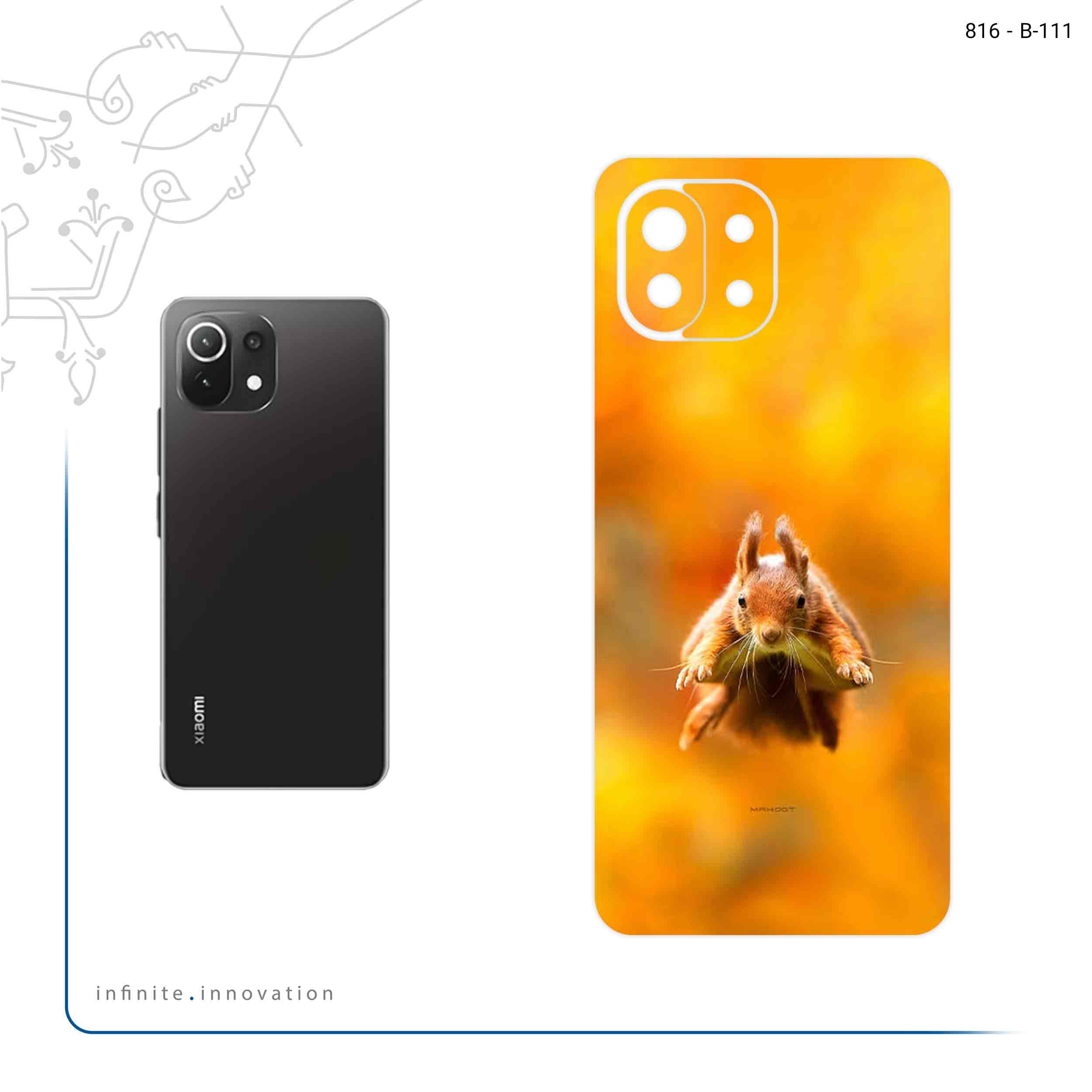 برچسب پوششی ماهوت مدل Squirrel مناسب برای گوشی موبایل شیائومی MI 11 LITE