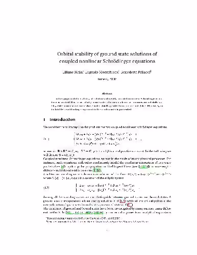 خرید و دانلود نسخه کامل کتاب Orbital stability of ground state solutions of coupled nonlinear Schrödinger equations