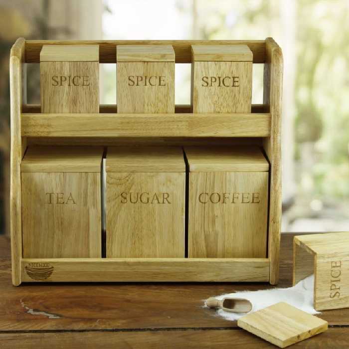 ست پاسماوری و ادویه دو طبقه چوب رابروود کد 111 