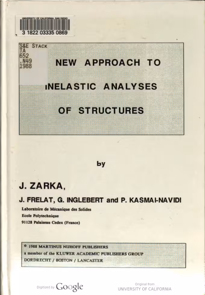خرید و دانلود نسخه کامل کتاب A New Approach to Inelastic Analysis of Structures - pdf