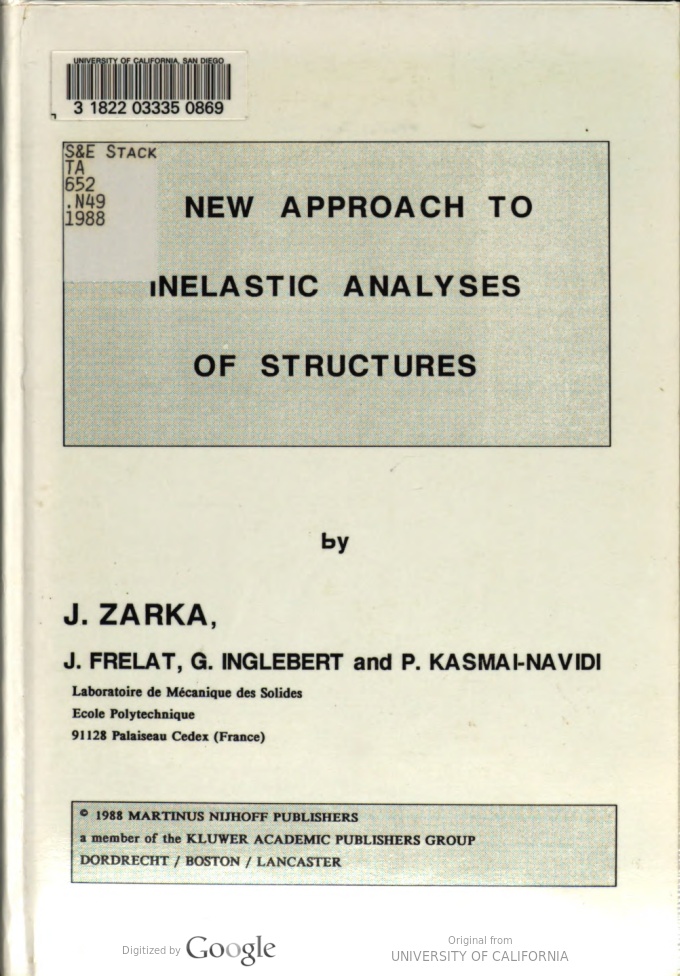 خرید و دانلود نسخه کامل کتاب A New Approach to Inelastic Analysis of Structures - pdf