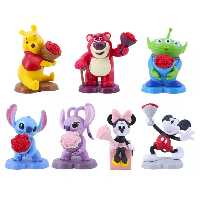 فیگور شخصیت‌های دیزنی Disney Character طرح ولنتاین مبارک Happy Valentines مجموعه 7 عددی