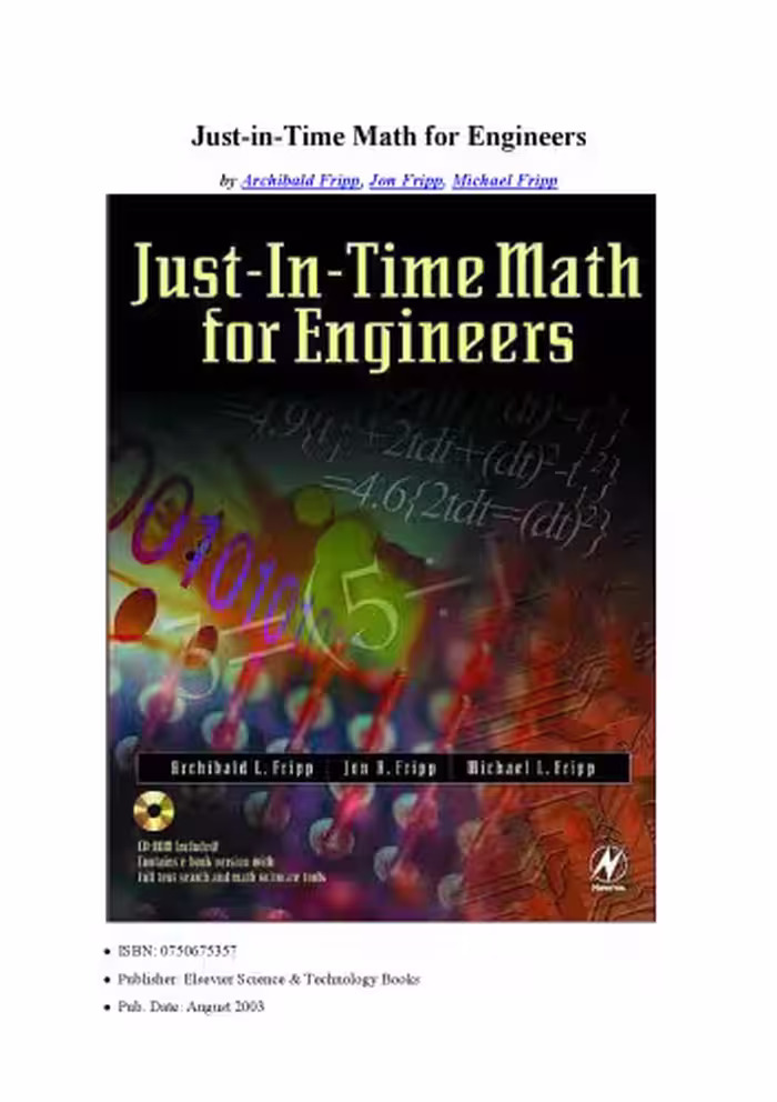 خرید و دانلود نسخه کامل کتاب Just-in-time math for engineers