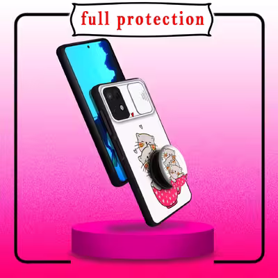کاور لاین کینگ مدل catlivani2 مناسب برای گوشی موبایل سامسونگ Galaxy A22 5G به همراه پایه نگهدارنده