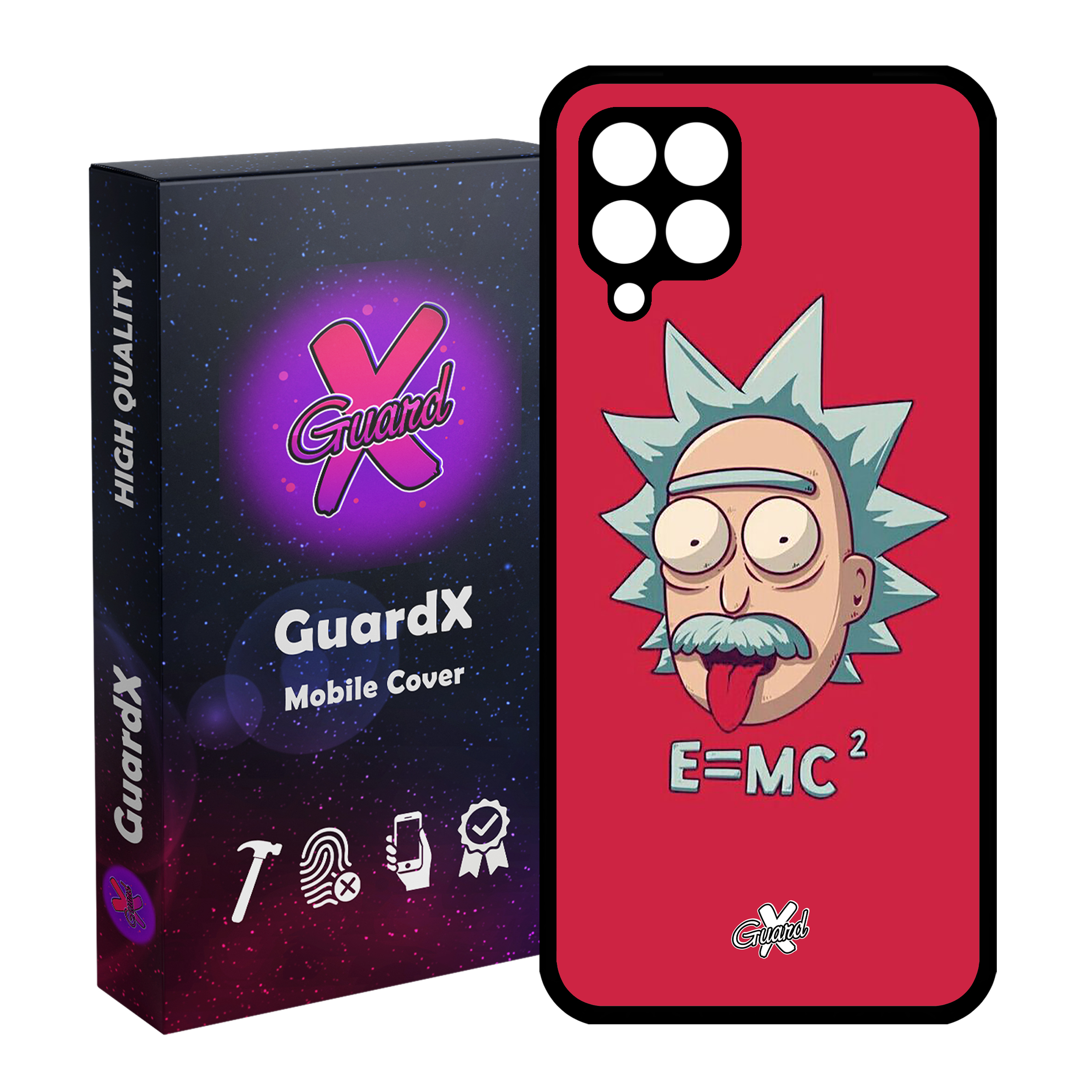 کاور گارد ایکس طرح Rick and Morty مدل Glass10046 مناسب برای گوشی موبایل سامسونگ Galaxy A12