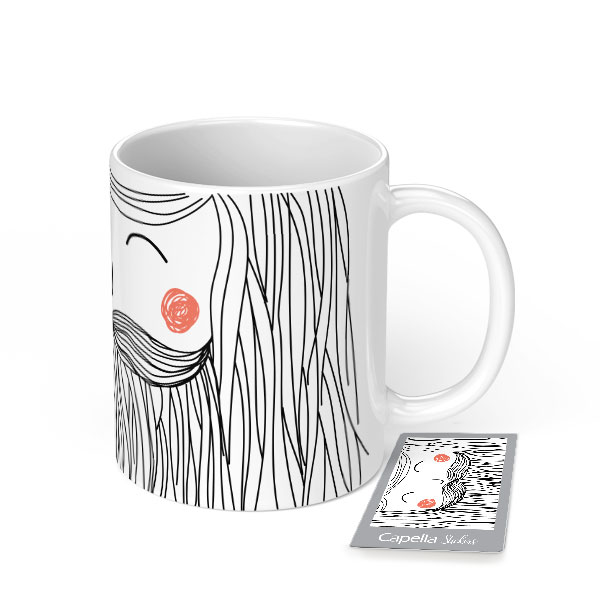 ماگ مگی مدل مرد ریشو به همراه استیکر