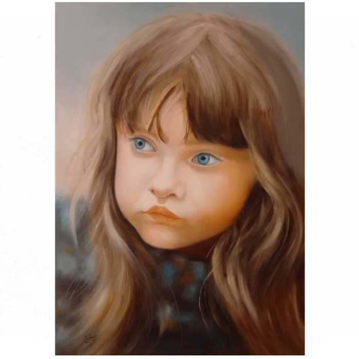 تابلو نقاشی رنگ روغن طرح بچه