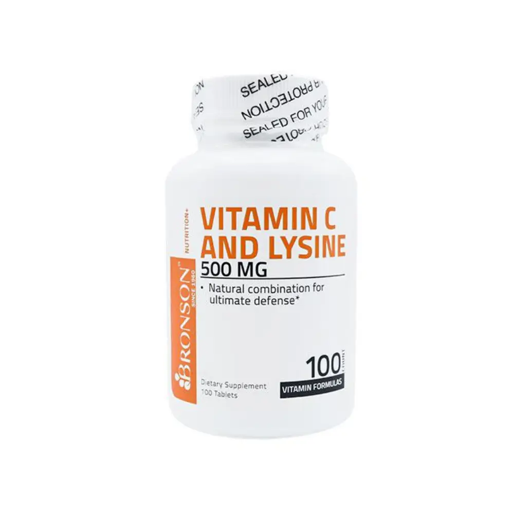قرص ویتامین سی و لیزین 500 میلی گرم برونسون 60 عددی