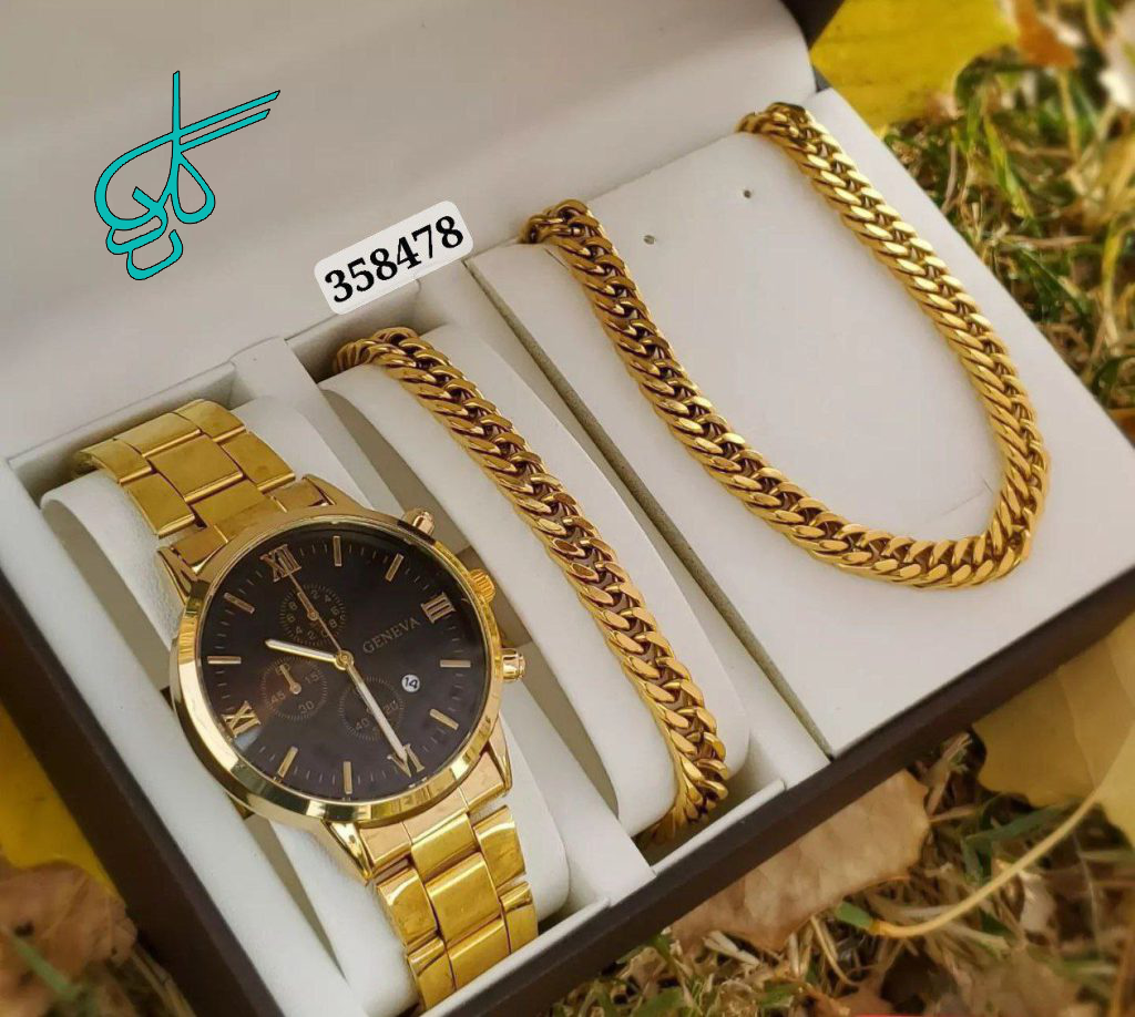 خرید باکس هدیه اکسسوری مردانه ساعت، دباکسبند، گردنبند کد 1815284 - ردگل