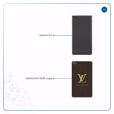 برچسب پوششی ماهوت مدل LOUIS-VUITTON-Logo مناسب برای تبلت لنوو E7