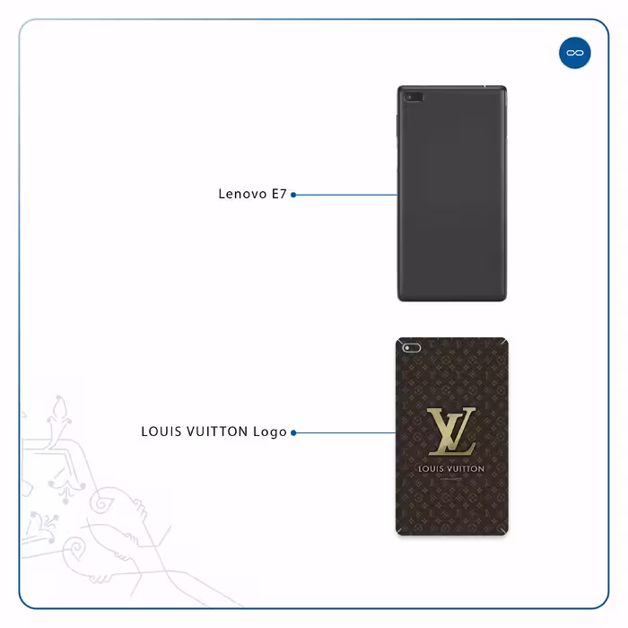 برچسب پوششی ماهوت مدل LOUIS-VUITTON-Logo مناسب برای تبلت لنوو E7