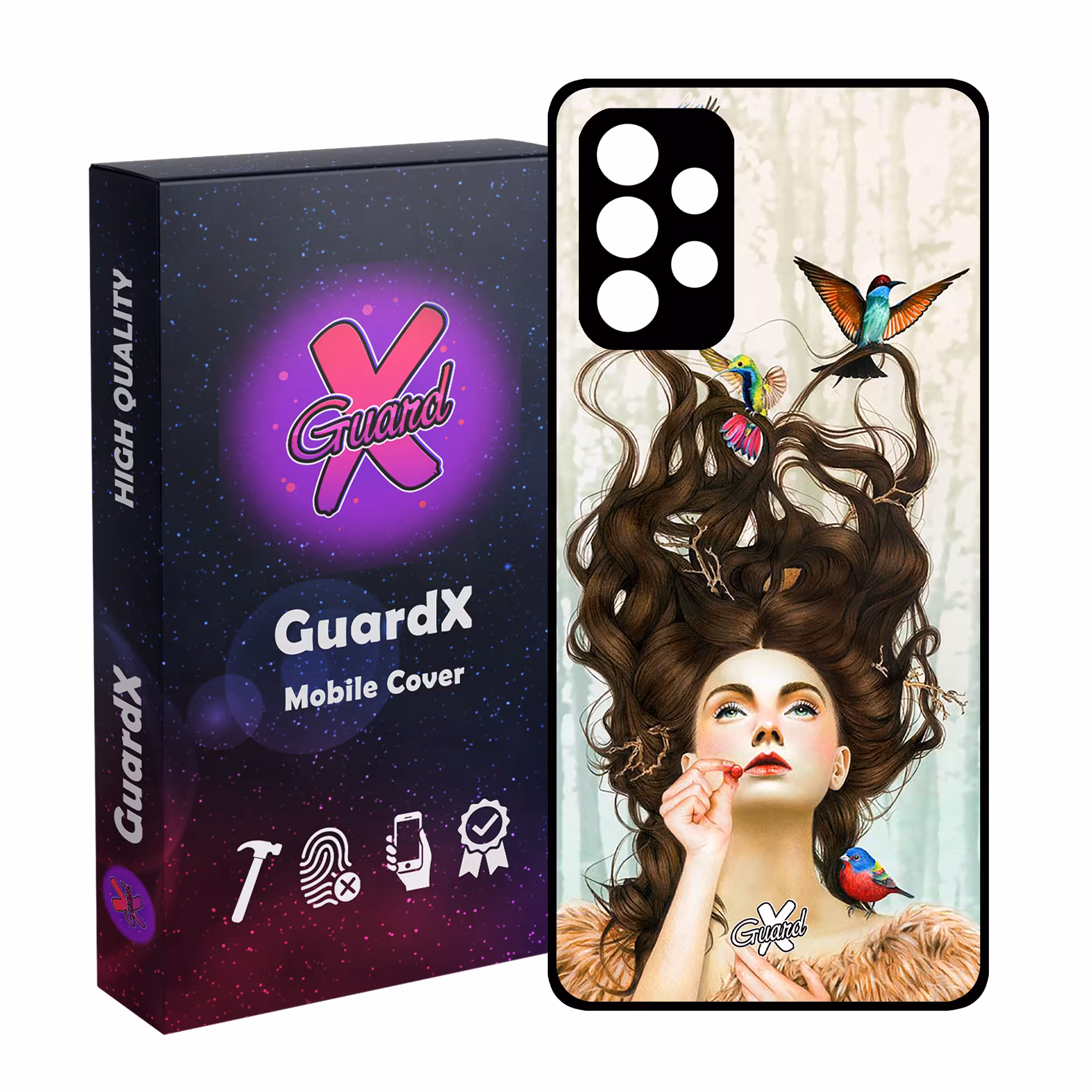 کاور گارد ایکس طرح Girl مدل Glass10290 مناسب برای گوشی موبایل سامسونگ Galaxy A52