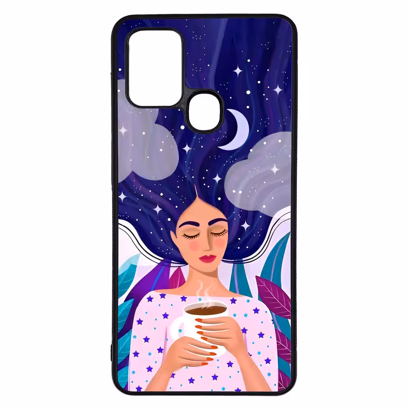 کاور طرح نقاشی دختر کد G-095 مناسب برای گوشی موبایل سامسونگ Galaxy A21s | دیجی قاب دونی