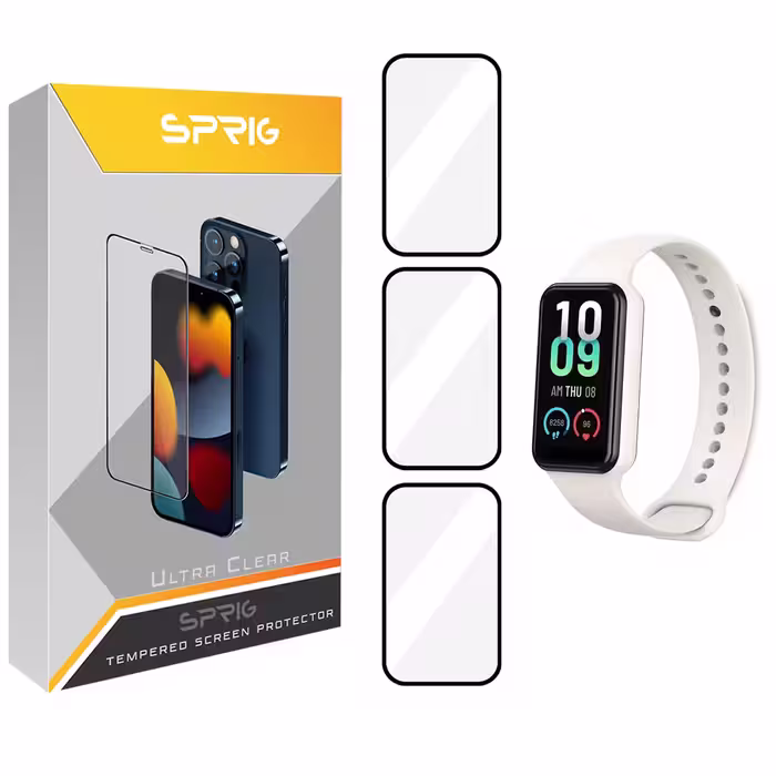 محافظ صفحه نمایش نانو اسپریگ مدل SPG مناسب برای ساعت هوشمند امیزفیت Band 7 بسته سه عددی