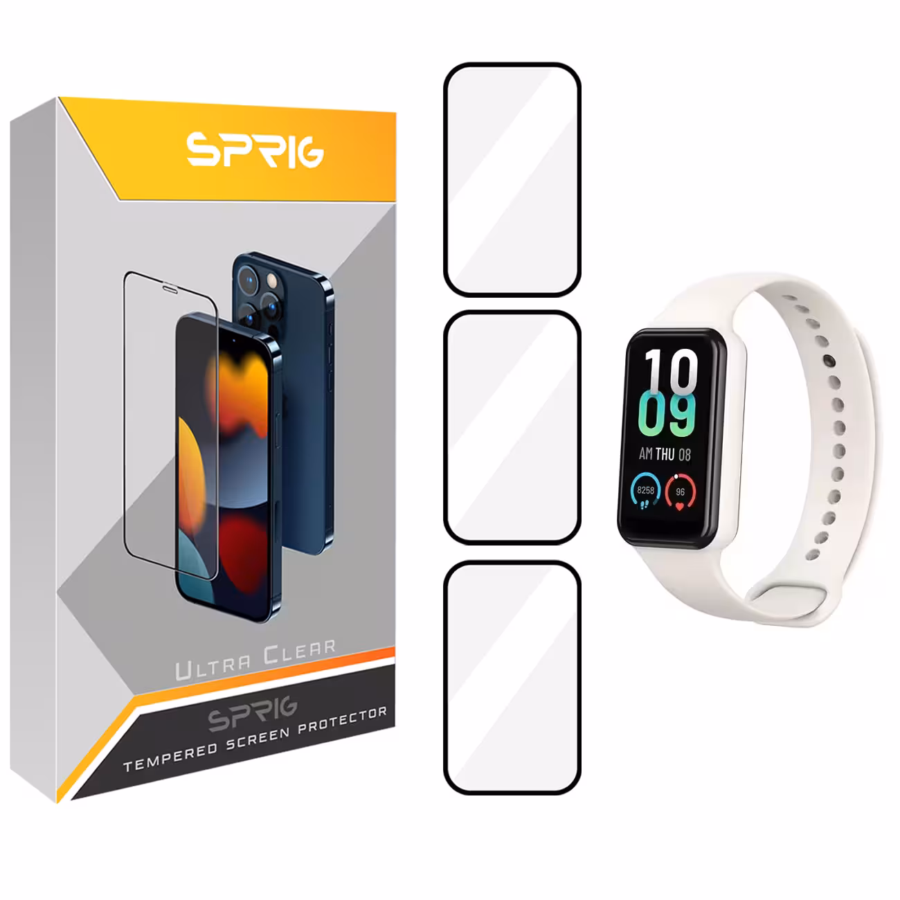 محافظ صفحه نمایش نانو اسپریگ مدل SPG مناسب برای ساعت هوشمند امیزفیت Band 7 بسته سه عددی