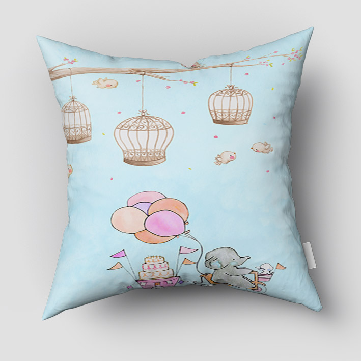 کوسن عروسکی نوزاد طرح فیل و جوجه pk-2734a