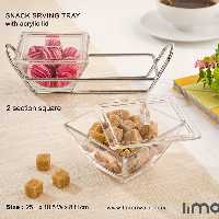 اردوخوری مربع 2 خانه شیشه ای لیمون