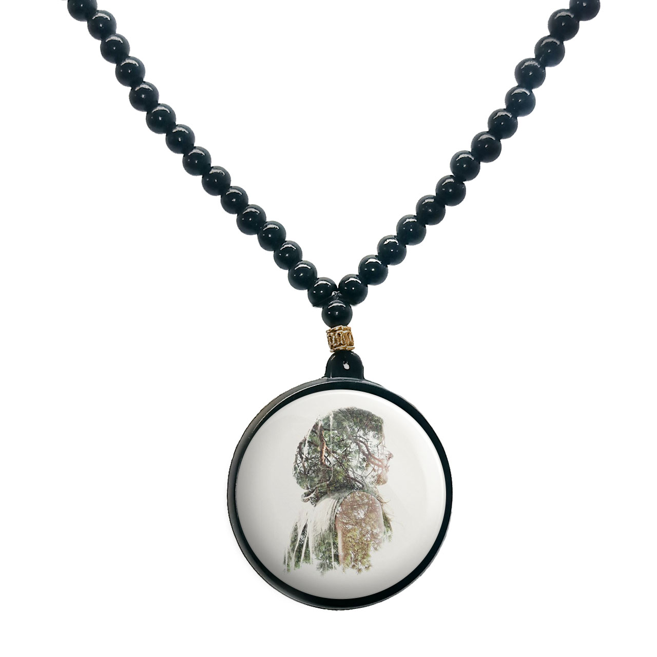 گردنبند پرمانه طرح حجاب کد pmd.24042 مدل دو طرفه