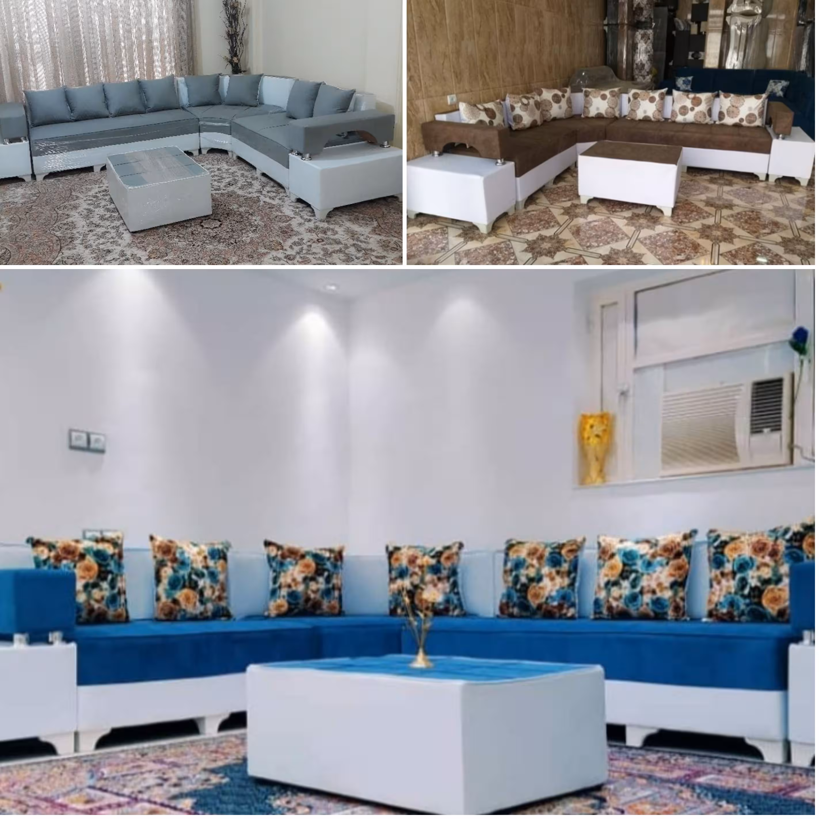 مبل ال دسته دار 7نفره  با تنوع رنگ بالا 