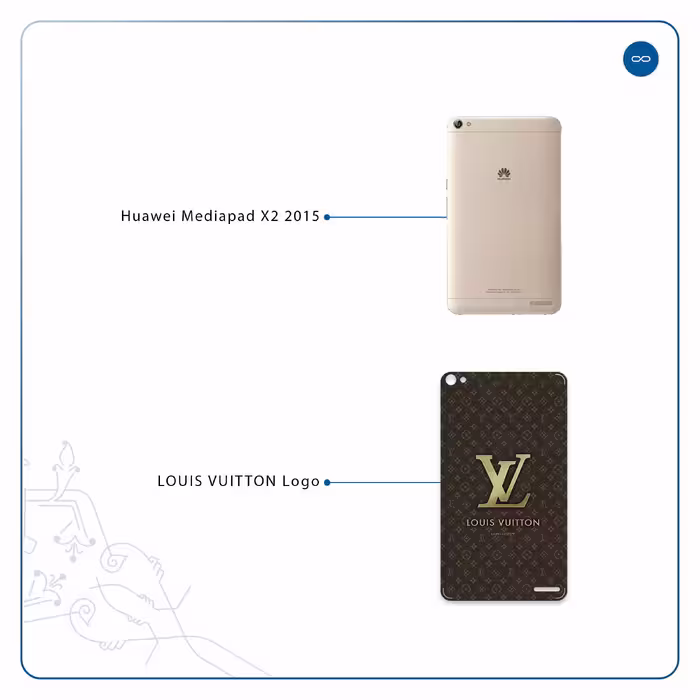 برچسب پوششی ماهوت مدل LOUIS-VUITTON-Logo مناسب برای تبلت هوآوی Mediapad X2 2015