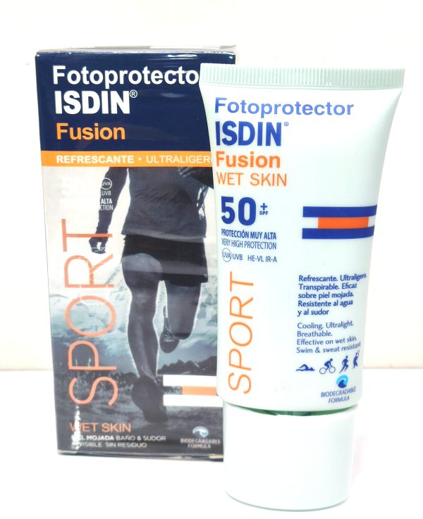 ضد آفتاب بی رنگ ورزشکارنSPORT SPF50 fotoprotector ISDIN Fusion