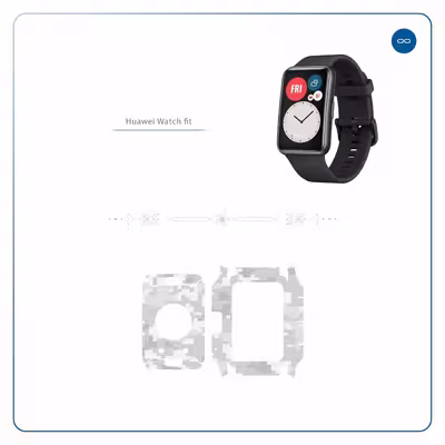 برچسب ماهوت طرح Army Snow Pixel مناسب برای ساعت هوشمند هوآوی Watch Fit