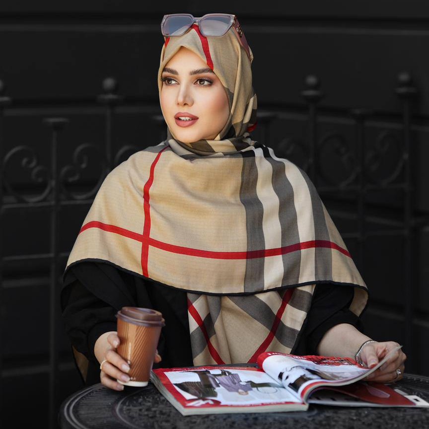 روسری نخی کشمیر پاییزه قواره بزرگ 140