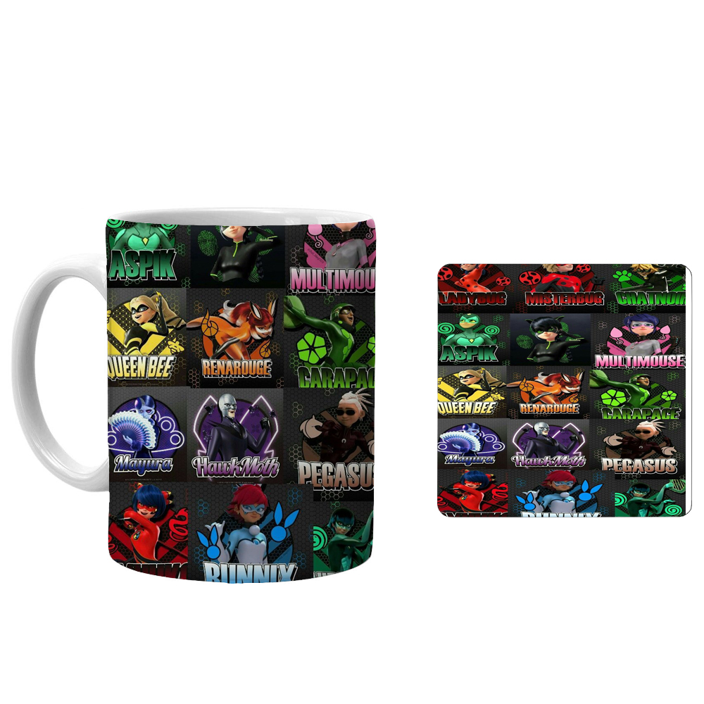 ماگ طرح دختر کفشدوزکی کد xk107 به همراه زیرلیوانی