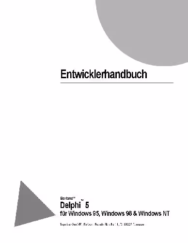 خرید و دانلود نسخه کامل کتاب Entwicklerhandbuch: Borland Delphi 5 für Windows 95, Windows 98 &amp; Windows NT