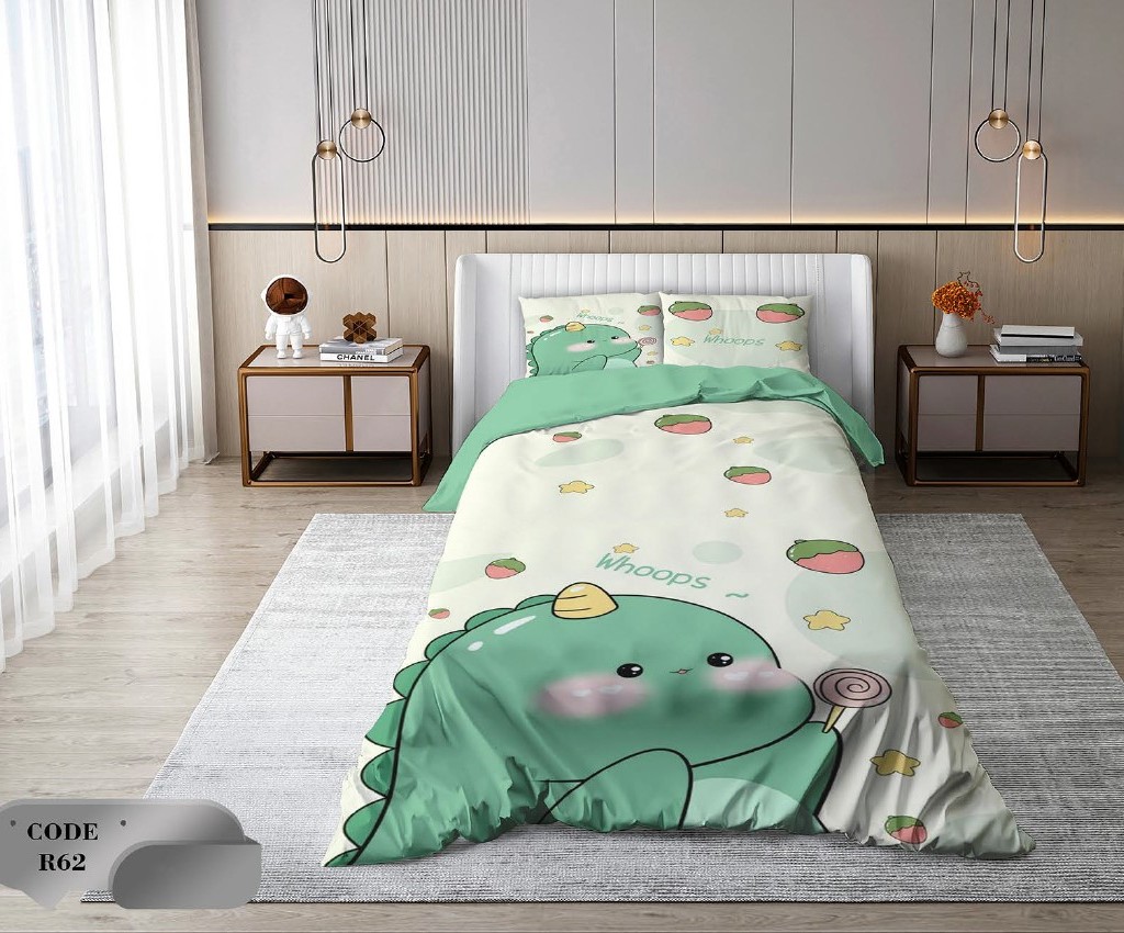 سرویس روتختی 1 نفره 4 تکه ابعاد 1.65 ×2.35 کشدار ضد حساسیت و عرق کد R62 | ست خواب و ست روتختی