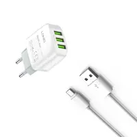 شارژر دیواری الدینیو مدل A3312 همراه با کابل microUSB