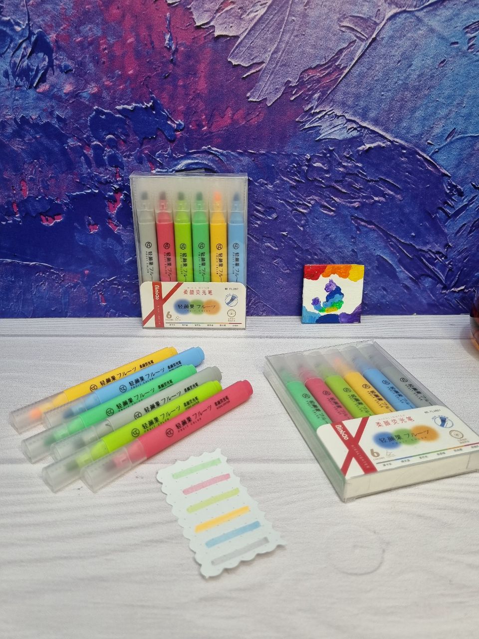 ماژیک هایلایتر دانشجویی طرح مثلثی 6 رنگ پاستلی