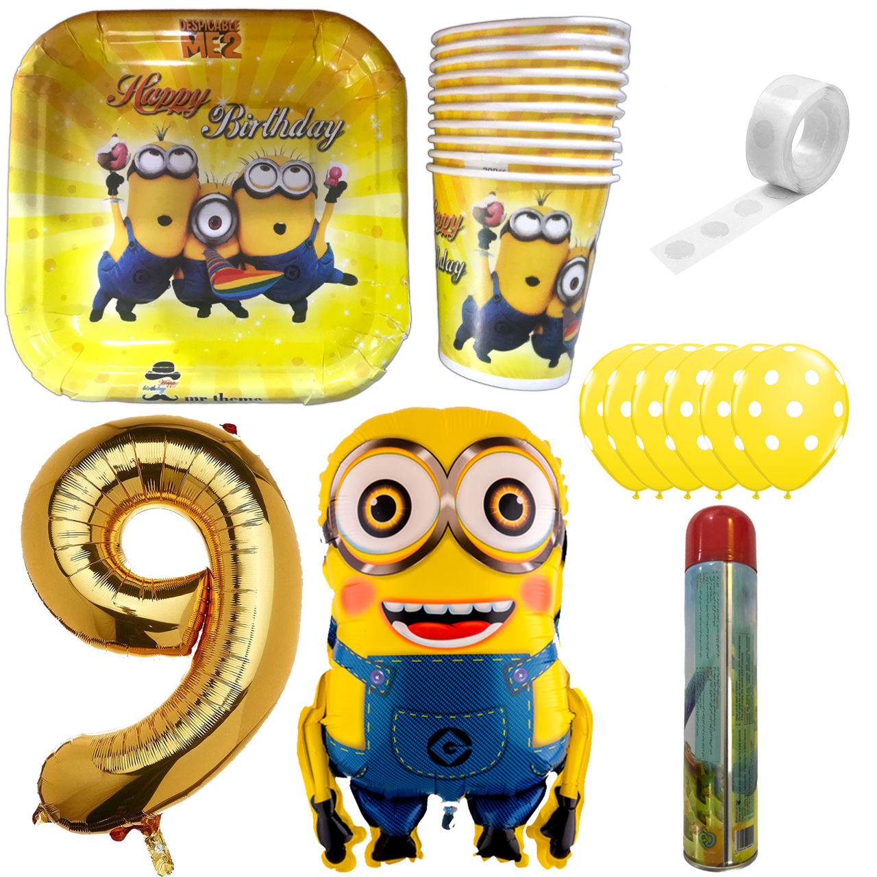 مجموعه 30 عددی تم تولد مستر تم طرح مینیون کد 9
