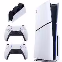 پلی استیشن 5 اسلیم دیسک خور PlayStation Slim Standard به همراه دسته اضافی و پایه شارژر