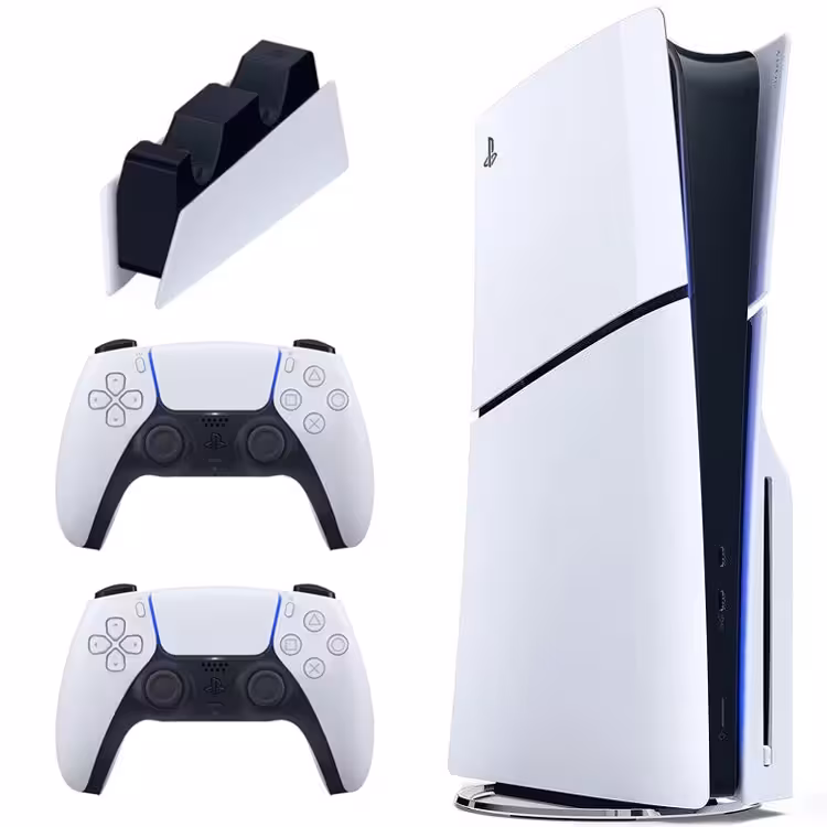 پلی استیشن 5 اسلیم دیسک خور PlayStation Slim Standard به همراه دسته اضافی و پایه شارژر