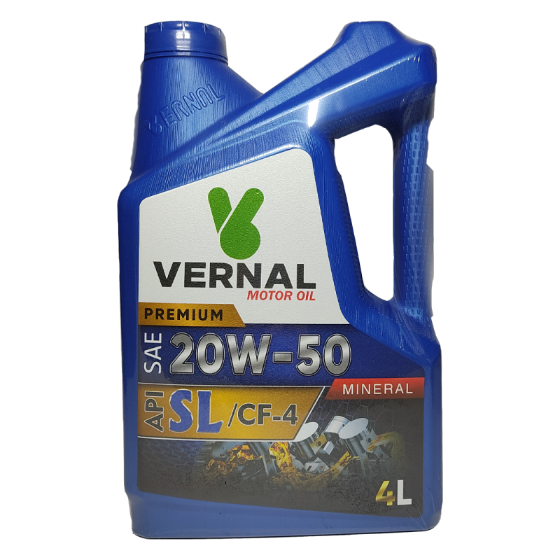 روغن موتور ورنال SL 20W-50 صادراتی 4 لیتری مینینمال درجه 1 (اجرت تعویض روغن حضوری ویژه شهرکرج)