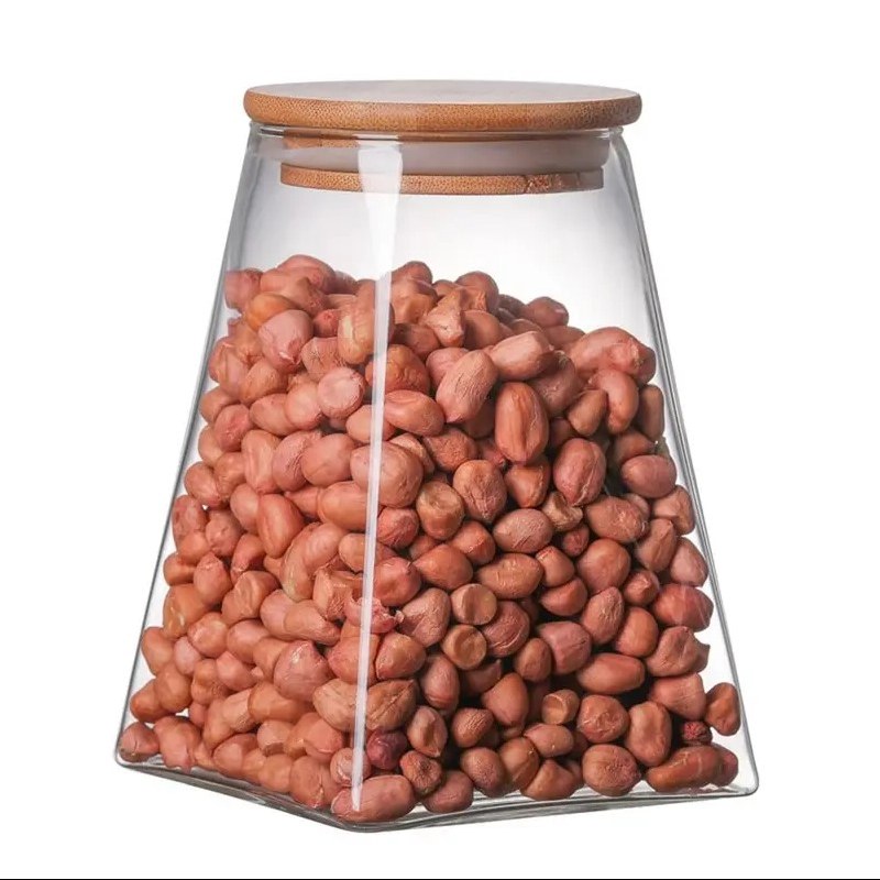 بانکه (جا حبوباتی) 1 عددی بامبو شیشه ای پیرکس   مدل  H13.5 کد Gw90305004